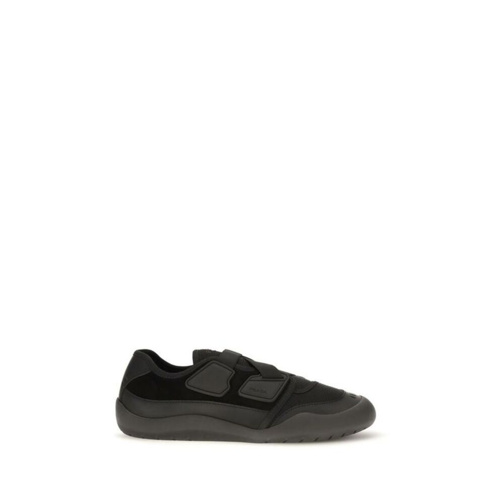 Prada Black Calf Leather Bos Taurus Athletic Men's Sneakers